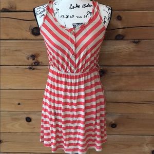 orange and cream striped dress